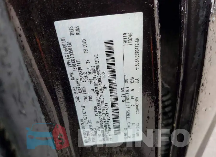 1FTEW1EP2LKF14313 Photo# 12