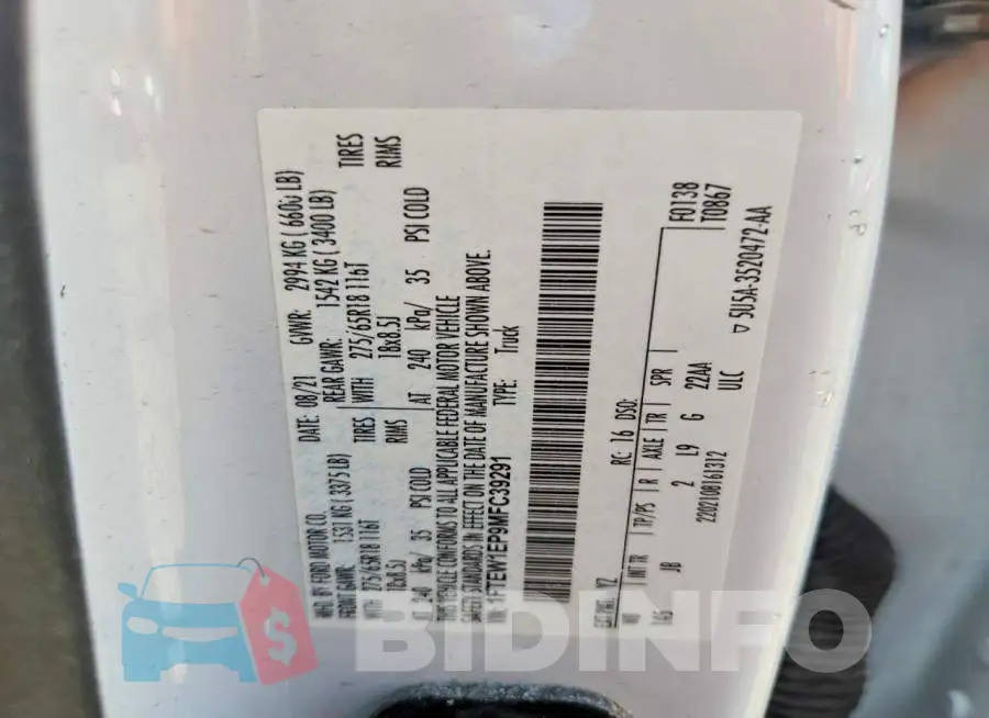1FTEW1EP9MFC39291 Photo# 12