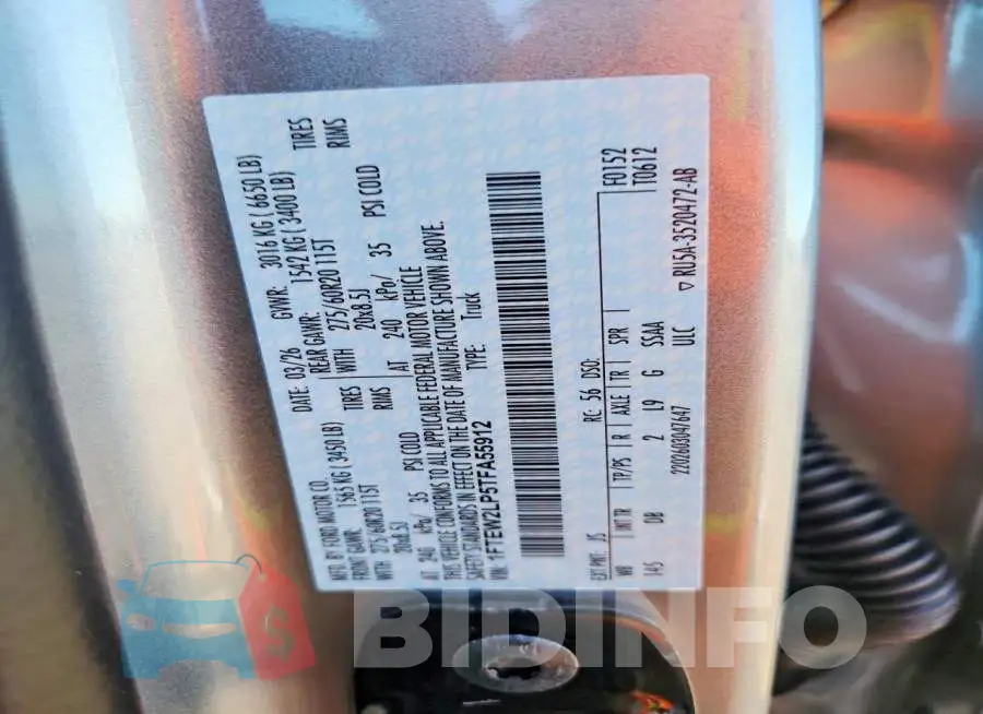 1FTEW2LP5TFA55912 Photo# 12