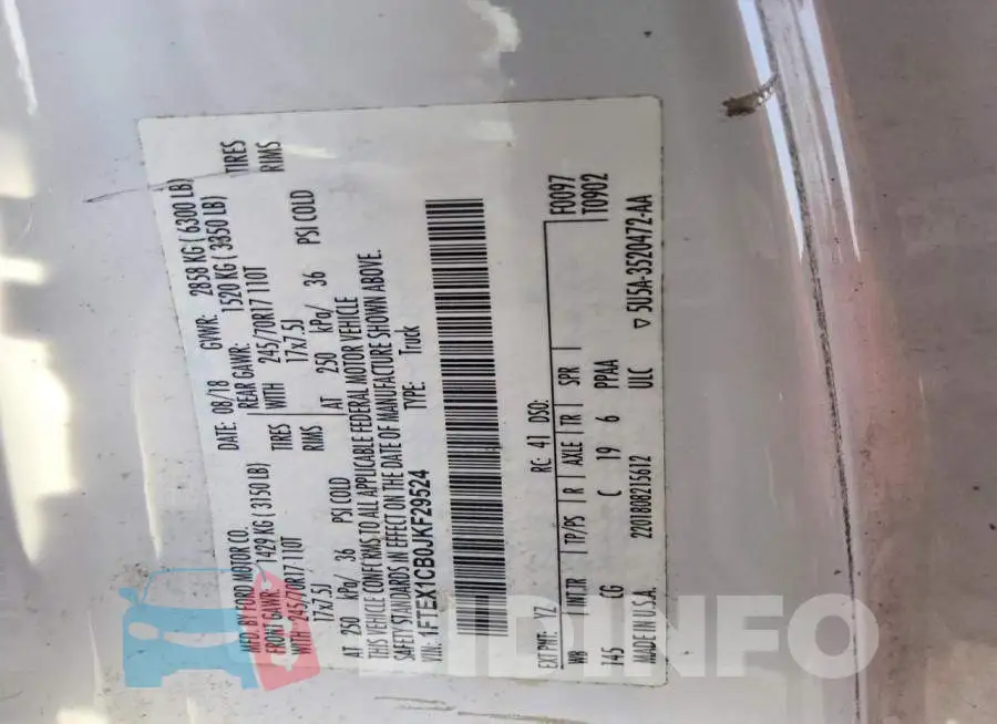 1FTEX1CB0JKF29524 Photo# 7