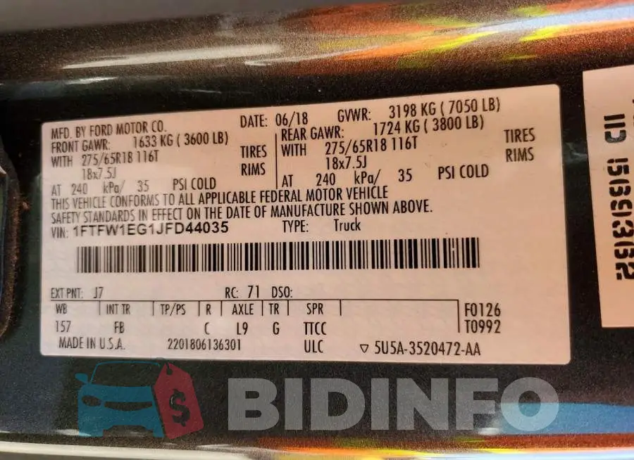 1FTFW1EG1JFD44035 Photo# 12