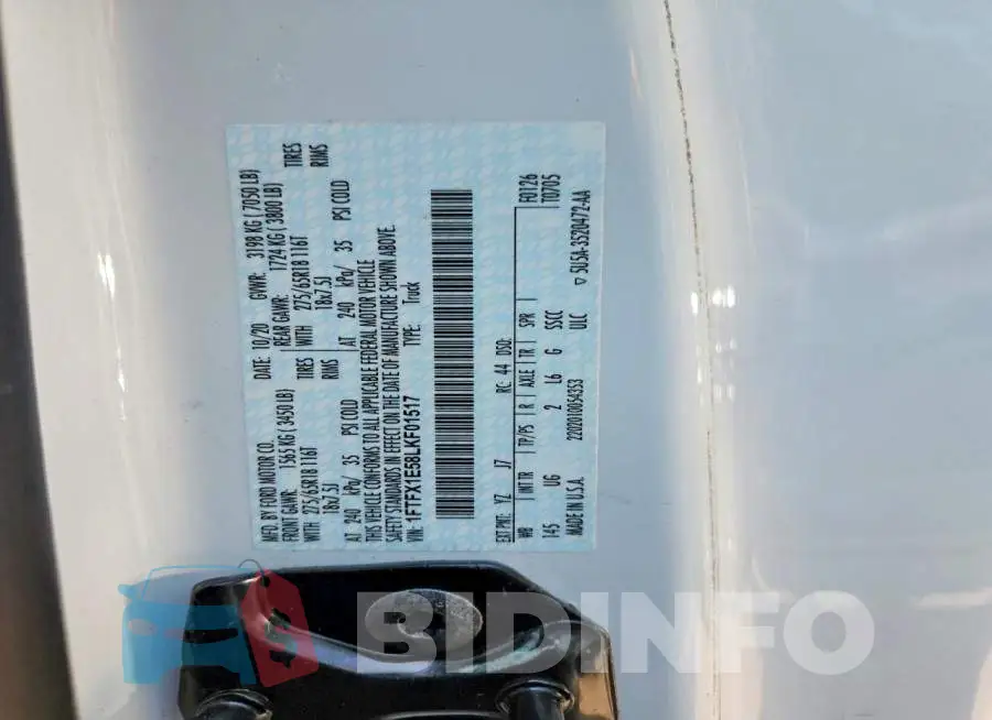 1FTFX1E58LKF01517 Photo# 12