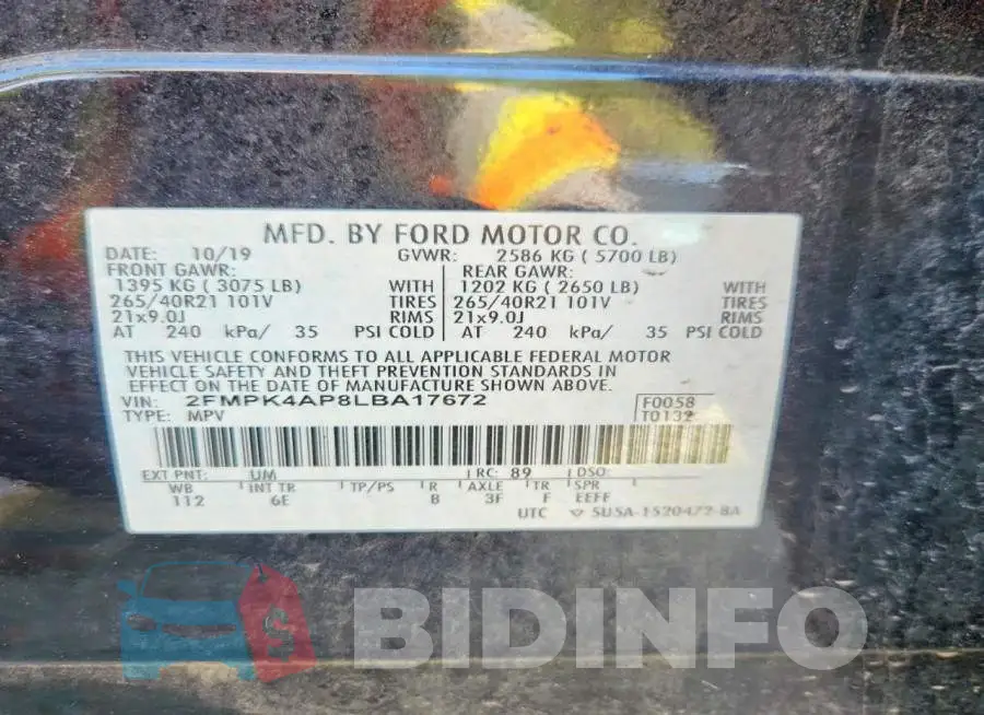 2FMPK4AP8LBA17672 Photo# 14