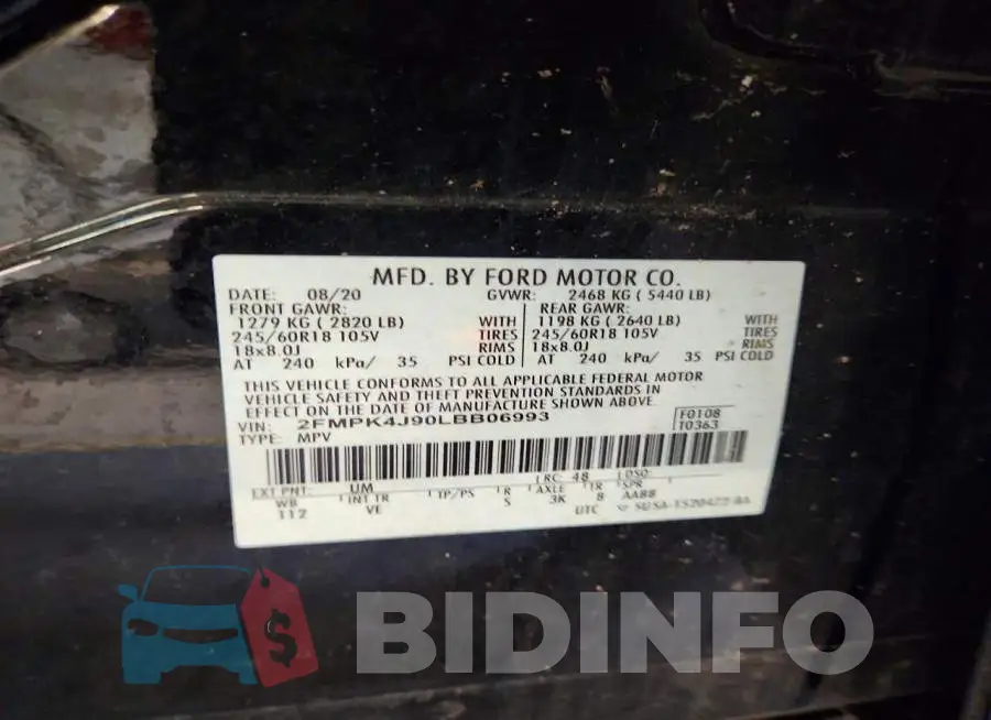 2FMPK4J90LBB06993 Photo# 14