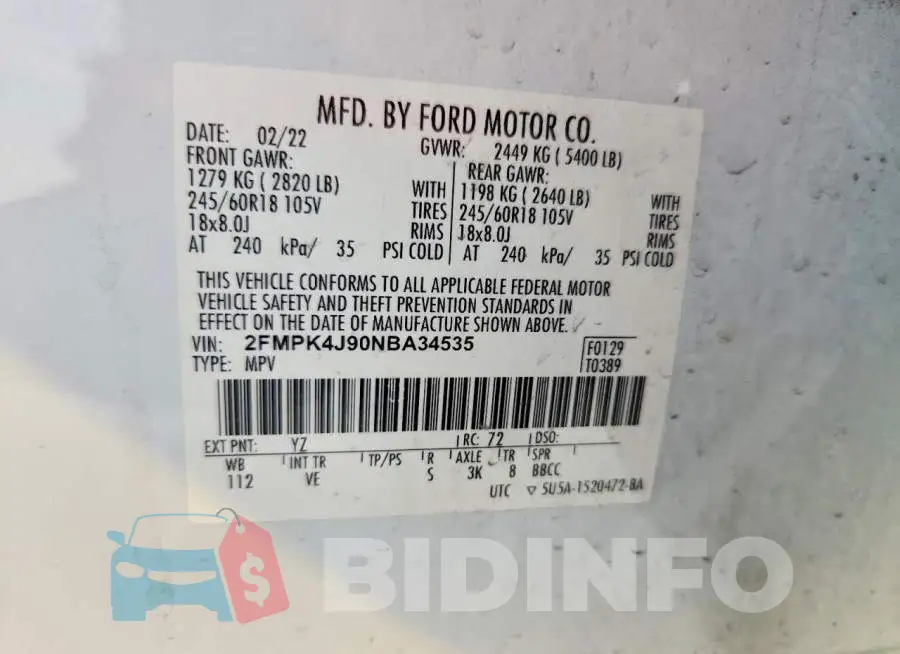 2FMPK4J90NBA34535 Photo# 14