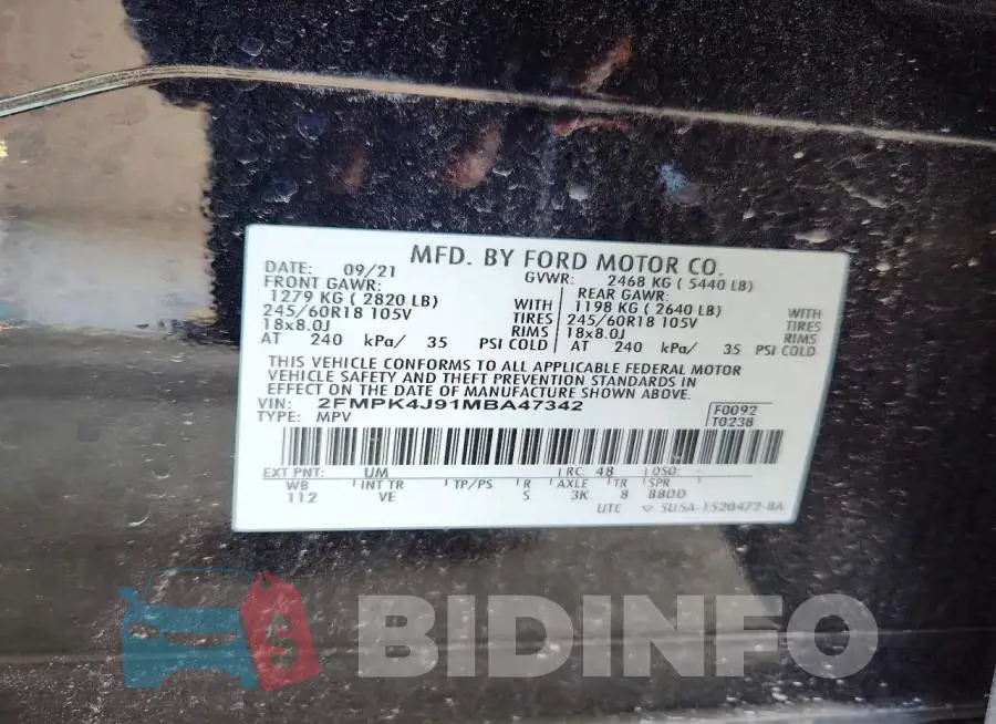2FMPK4J91MBA47342 Photo# 14