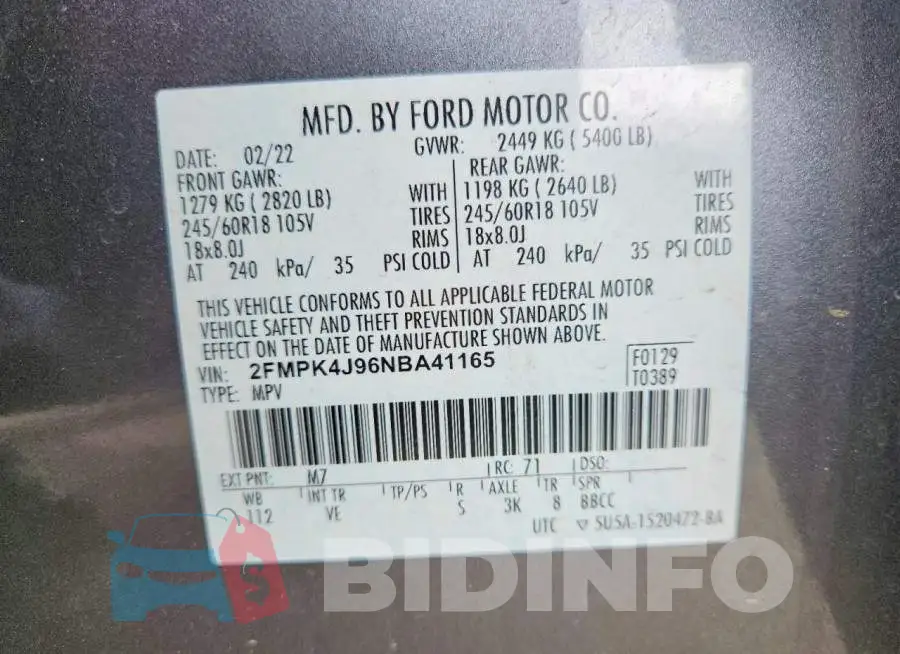 2FMPK4J96NBA41165 Photo# 12