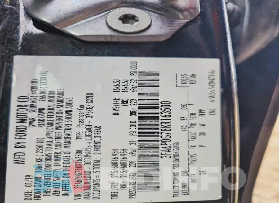 3FA6P0G78KR163500 Photo# 12