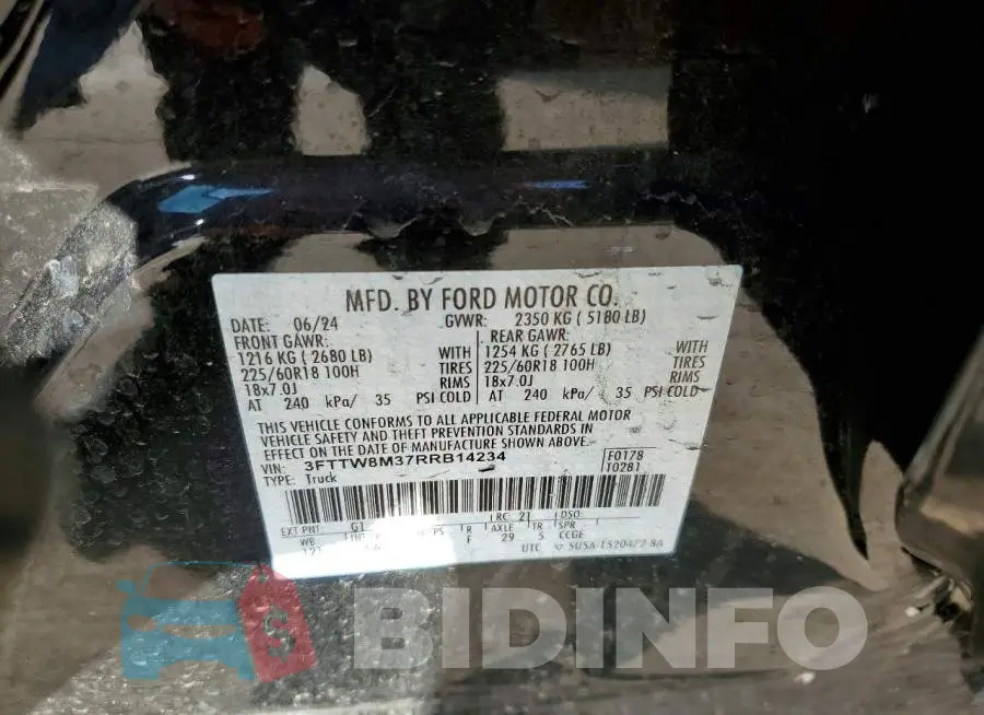 3FTTW8M37RRB14234 Photo# 13