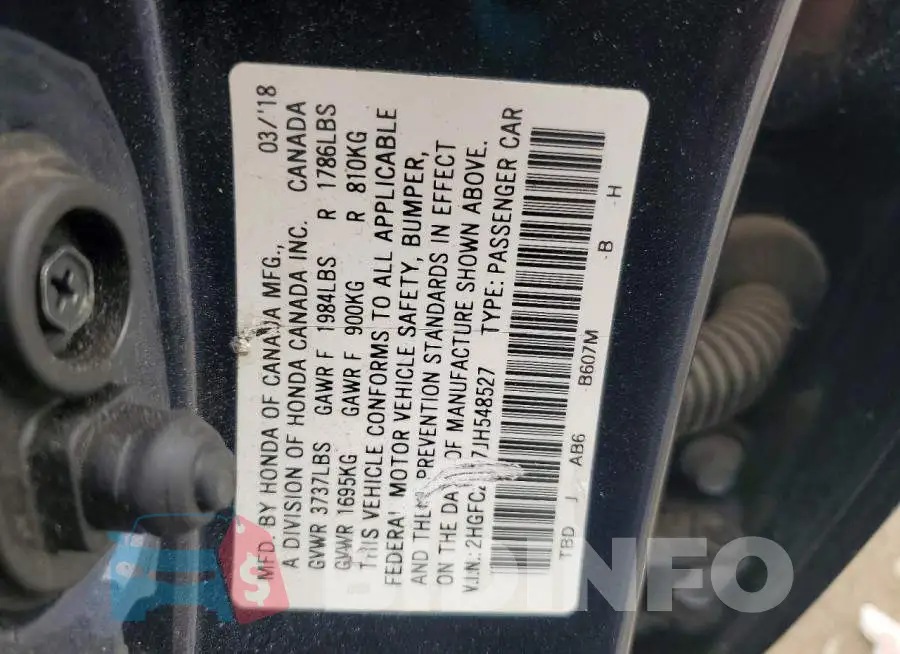2HGFC2F57JH548527 Photo# 12