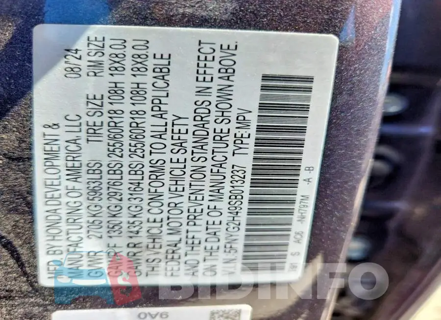5FNYG2H49SB013237 Photo# 14