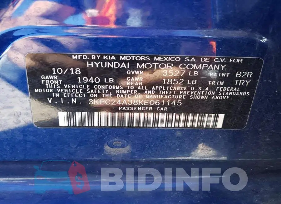 3KPC24A38KE061145 Photo# 12