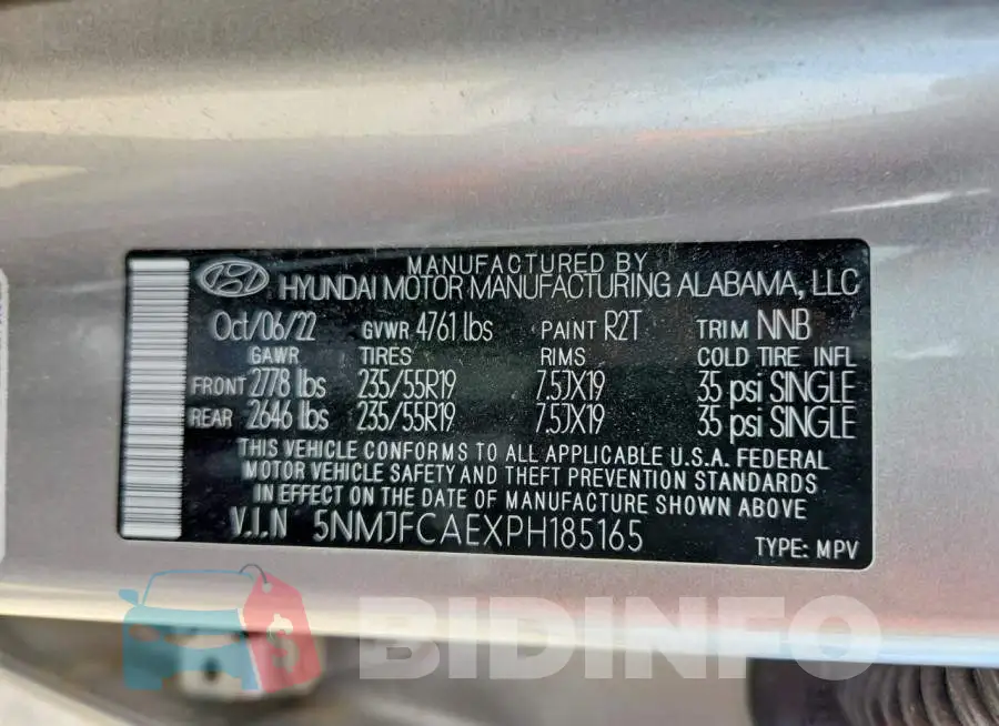 5NMJFCAEXPH185165 Photo# 13