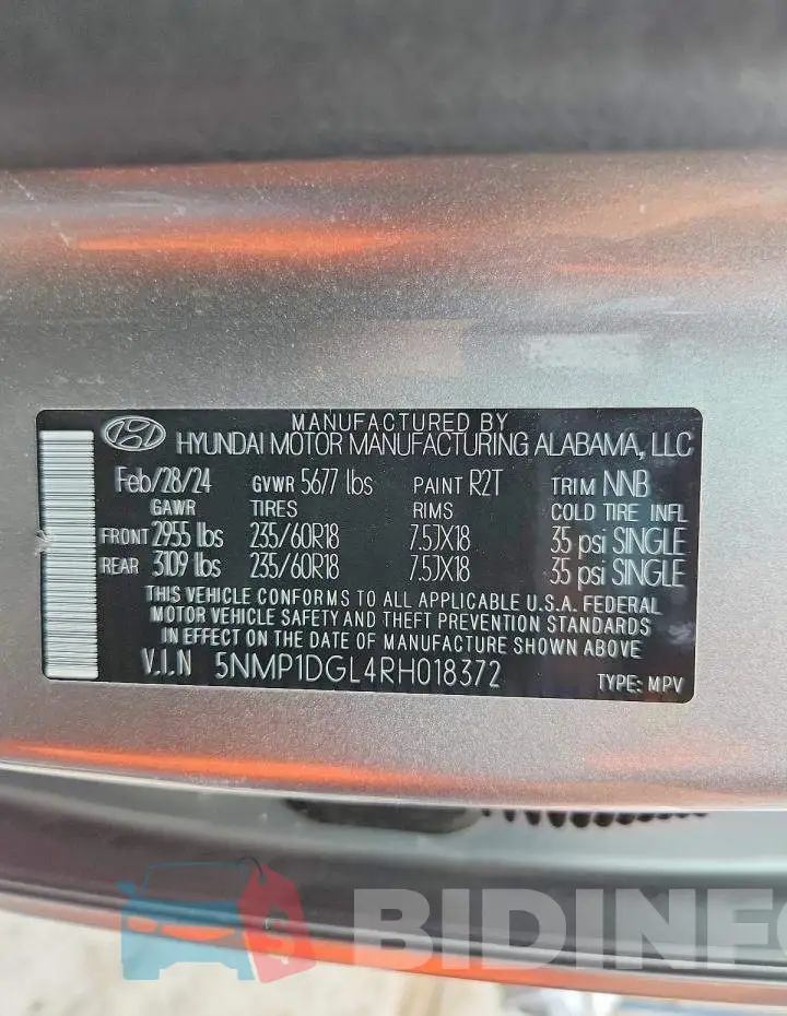 5NMP1DGL4RH018372 Photo# 13
