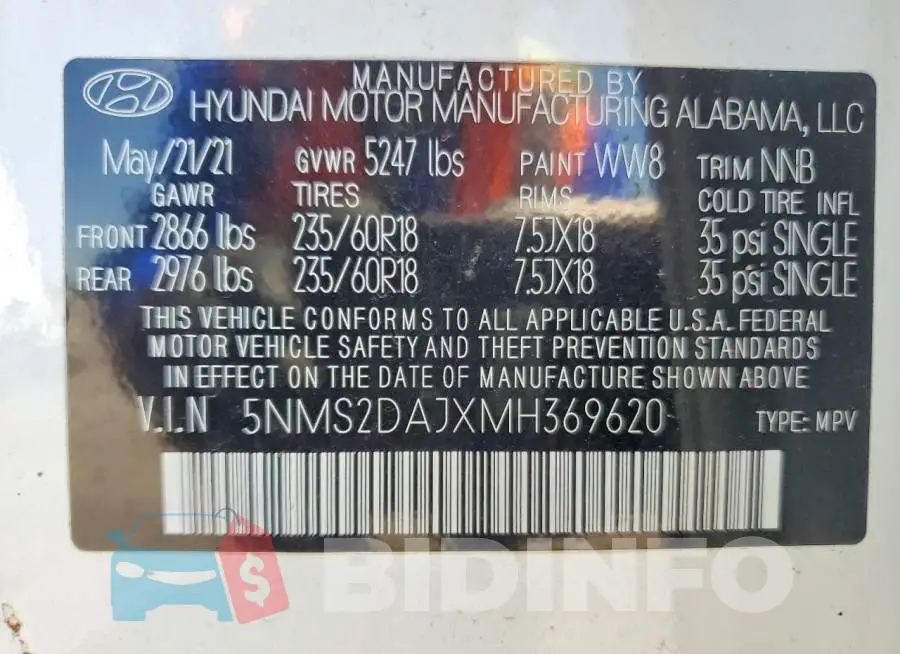 5NMS2DAJXMH369620 Photo# 13