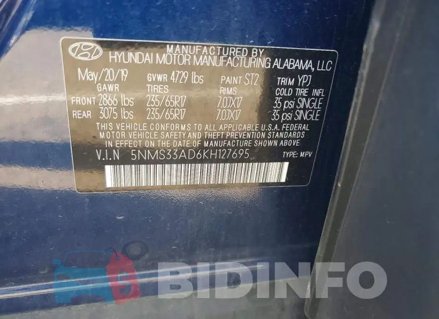 5NMS33AD6KH127695 Photo# 13