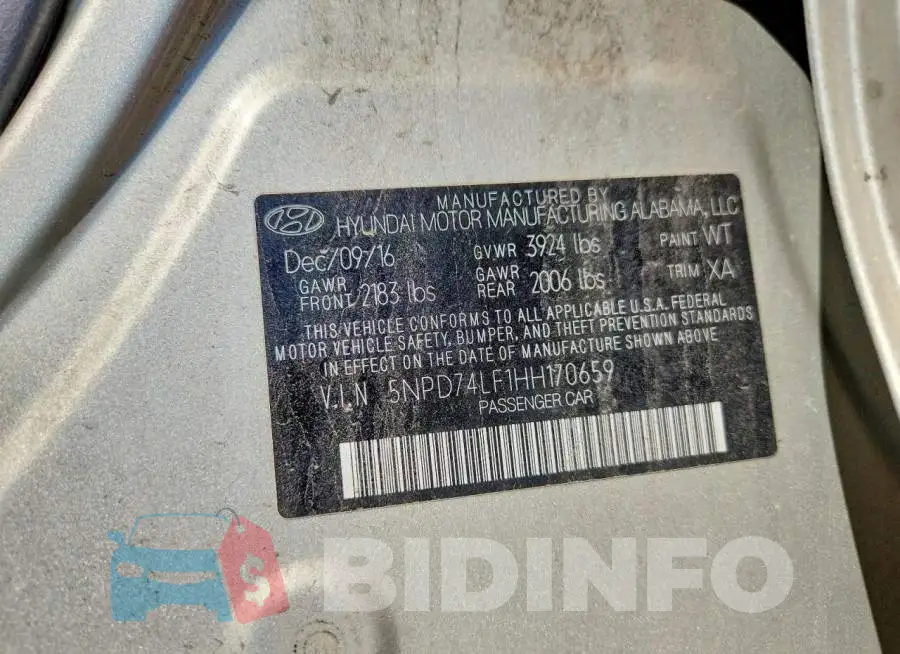 5NPD74LF1HH170659 Photo# 12