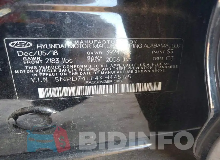 5NPD74LF4KH445125 Photo# 13