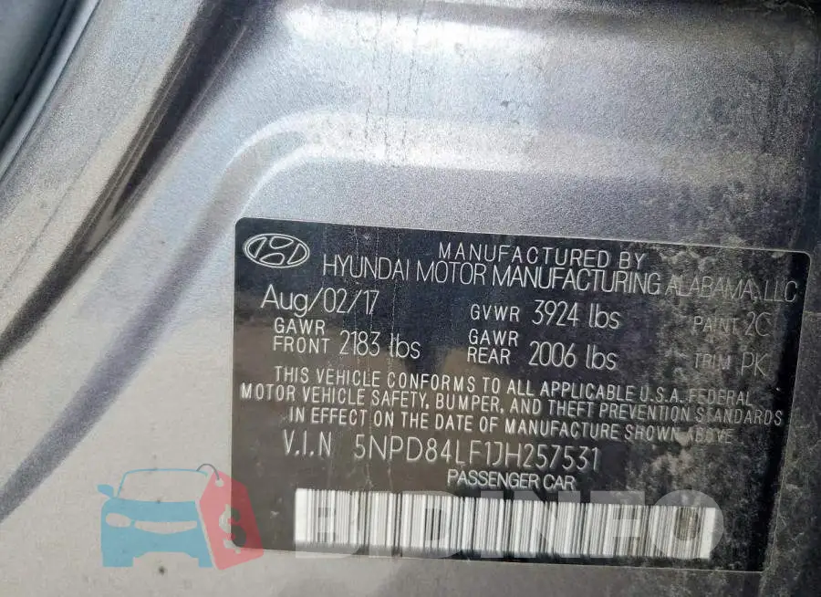 5NPD84LF1JH257531 Photo# 12