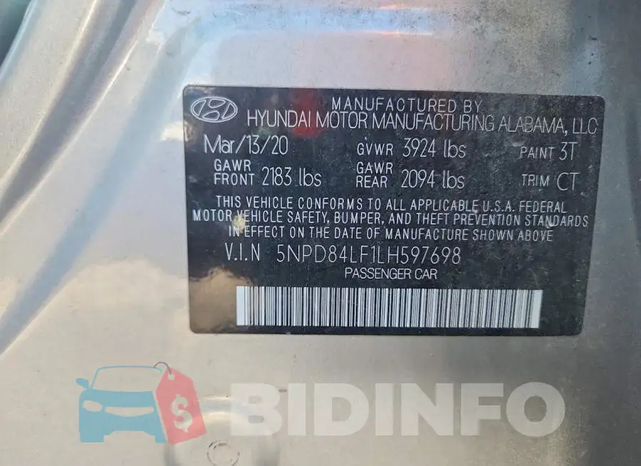 5NPD84LF1LH597698 Photo# 12