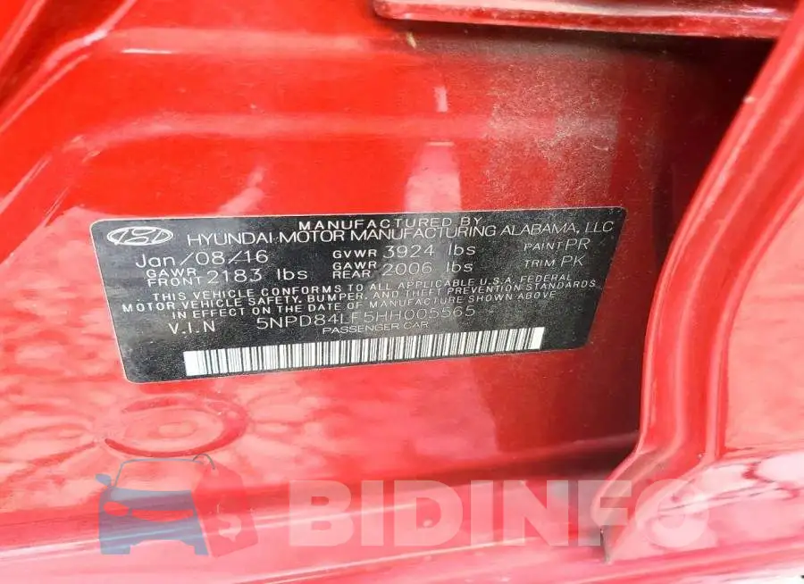 5NPD84LF5HH005565 Photo# 12