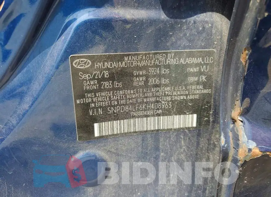 5NPD84LF6KH408963 Photo# 12