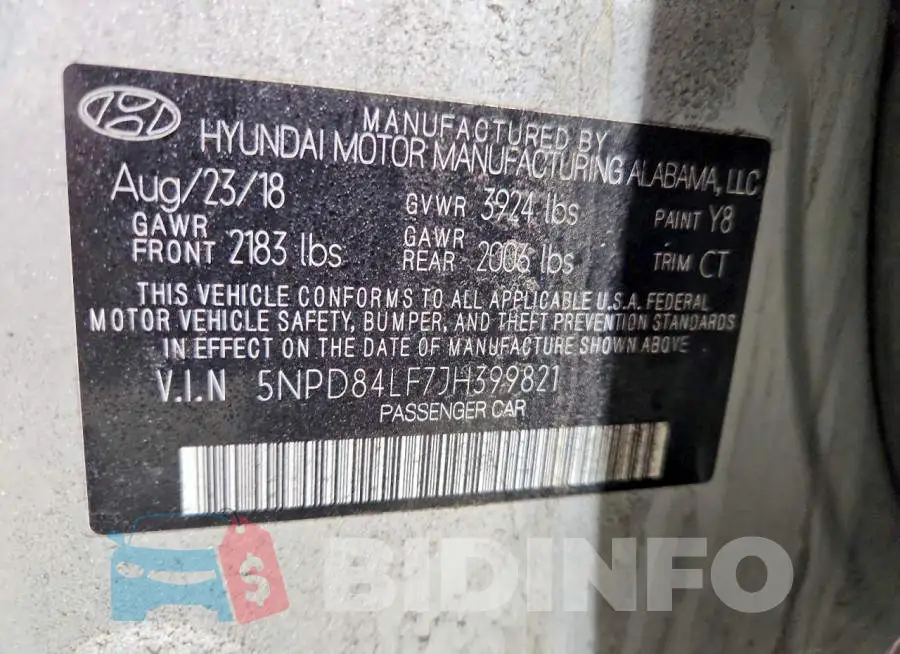 5NPD84LF7JH399821 Photo# 13
