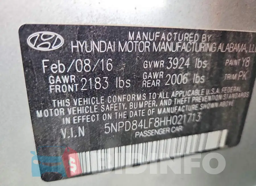 5NPD84LF8HH021713 Photo# 12