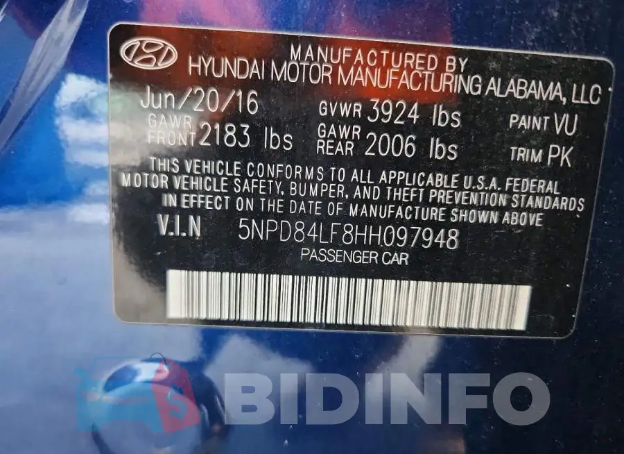 5NPD84LF8HH097948 Photo# 12