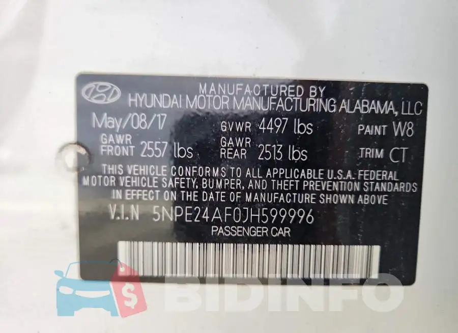 5NPE24AF0JH599996 Photo# 12