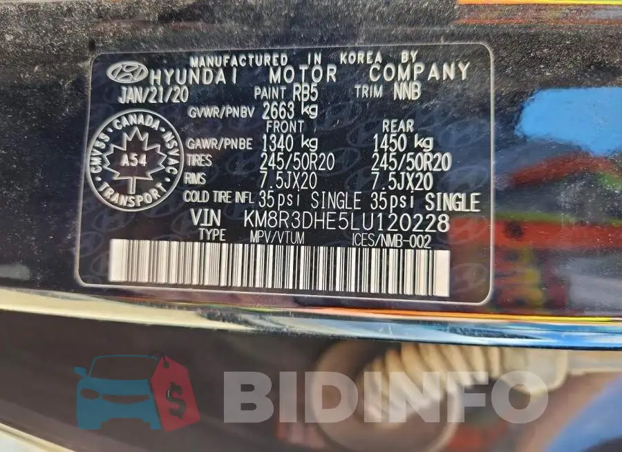 KM8R3DHE5LU120228 Photo# 13