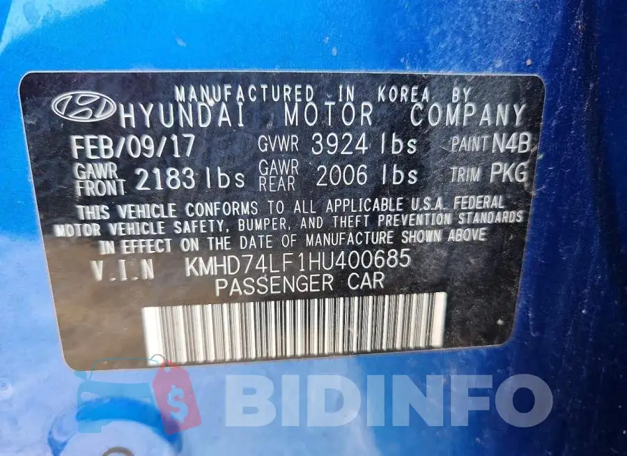KMHD74LF1HU400685 Photo# 12