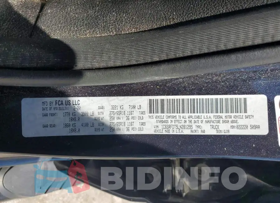 1C6SRFDT5LN281295 Photo# 12