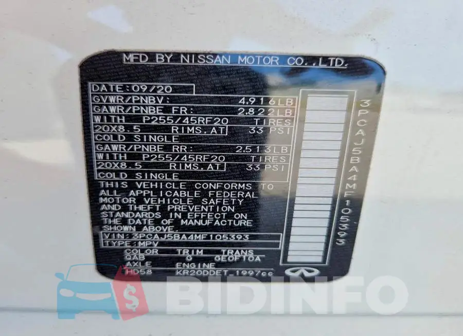 3PCAJ5BA4MF105393 Photo# 14