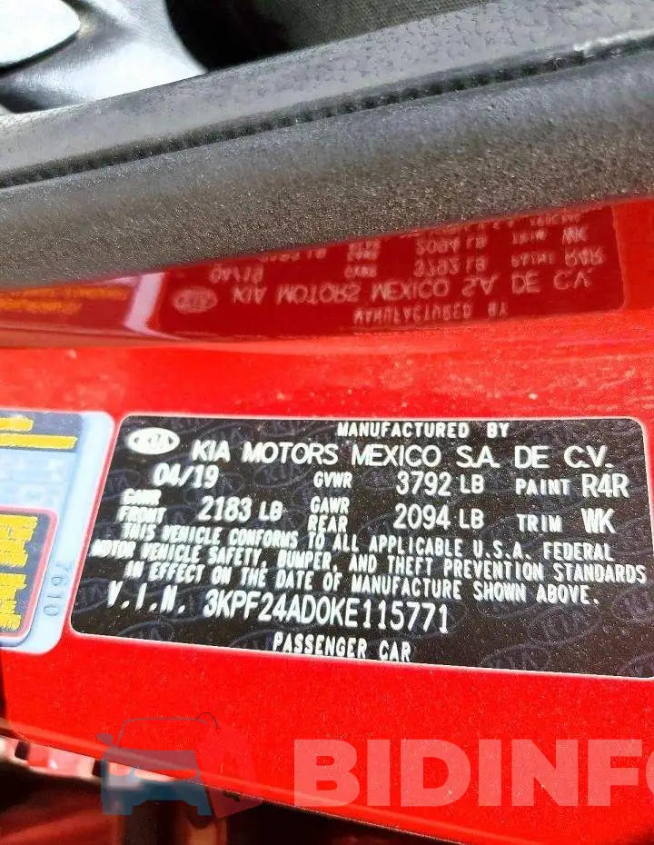 3KPF24AD0KE115771 Photo# 12