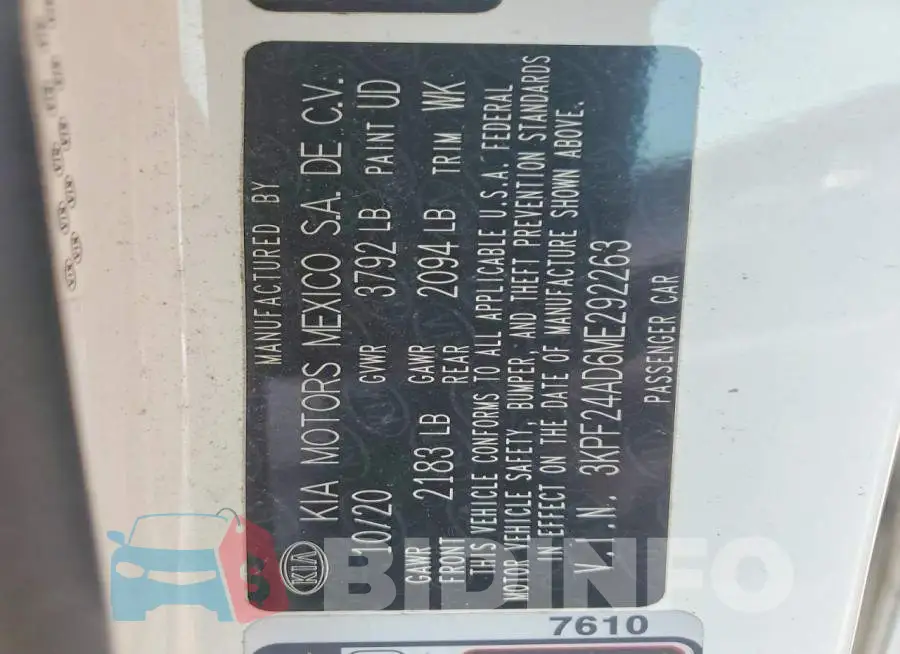 3KPF24AD6ME292263 Photo# 12