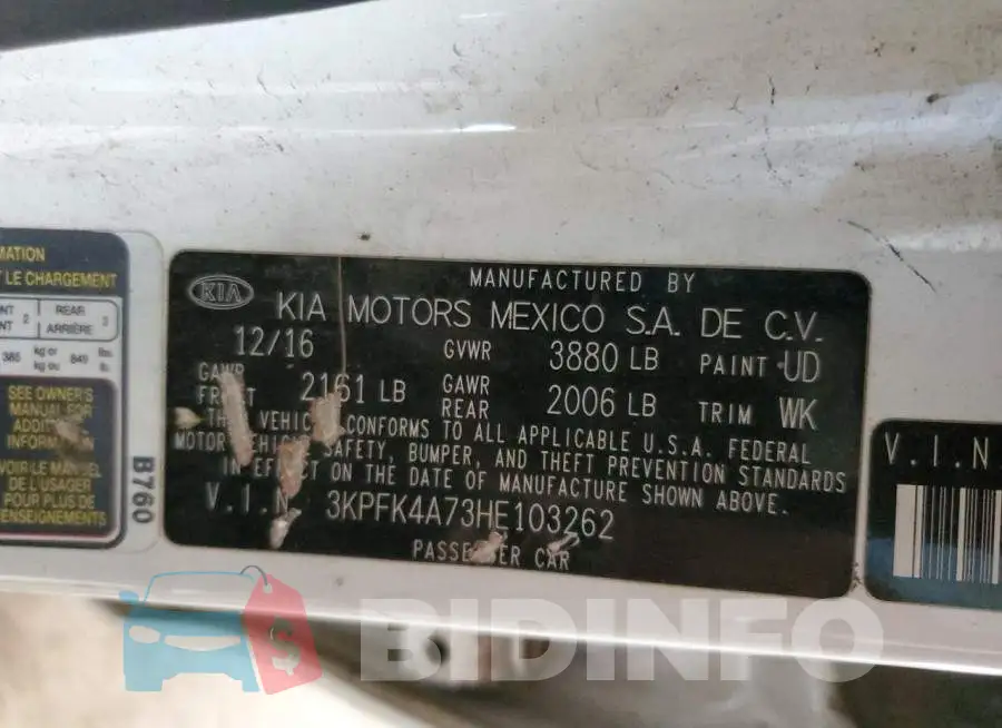 3KPFK4A73HE103262 Photo# 12