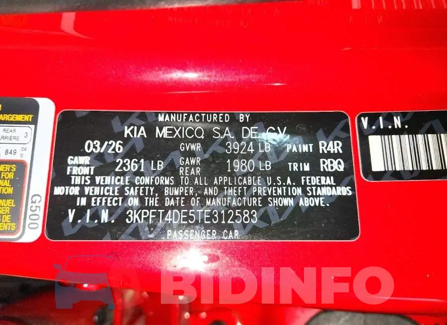 3KPFT4DE5TE312583 Photo# 12