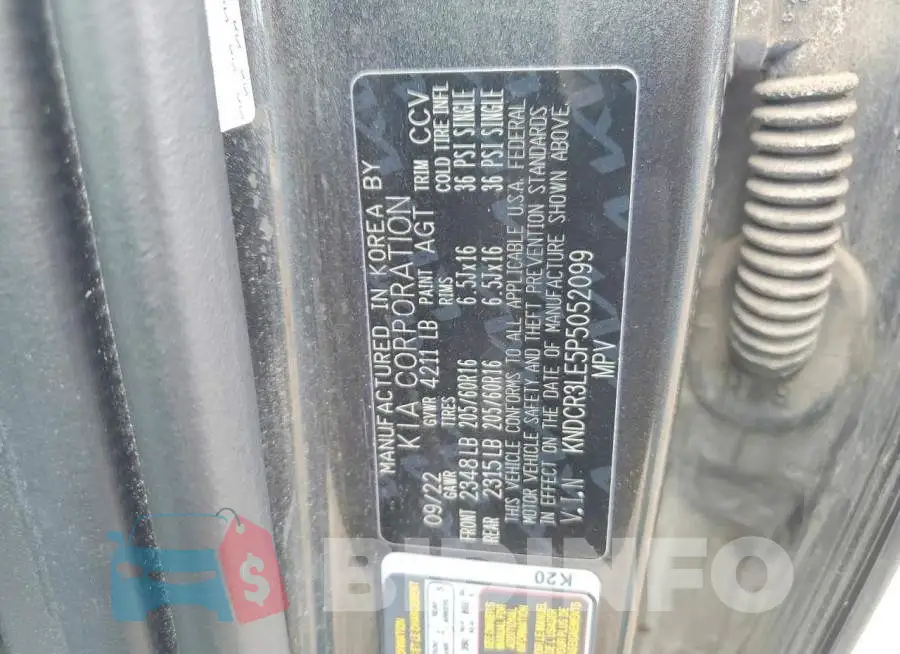 KNDCR3LE5P5052099 Photo# 13