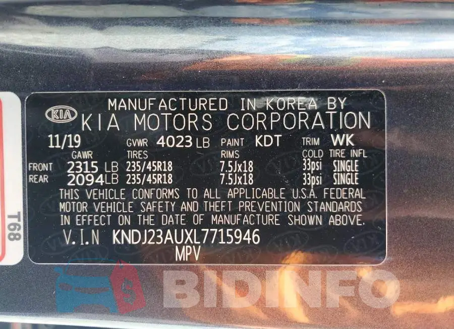 KNDJ23AUXL7715946 Photo# 13