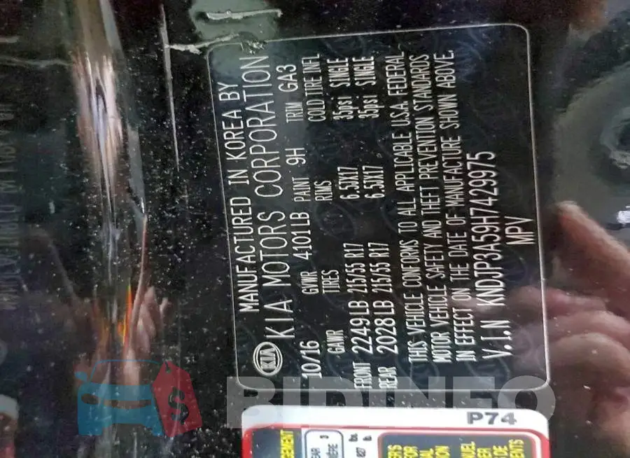 KNDJP3A59H7429975 Photo# 14