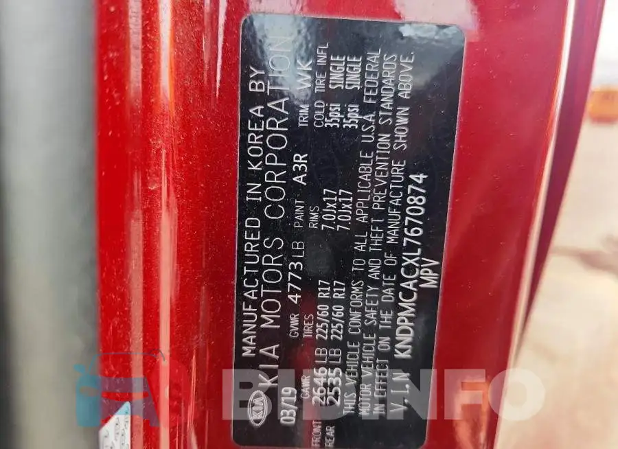 KNDPMCACXL7670874 Photo# 13