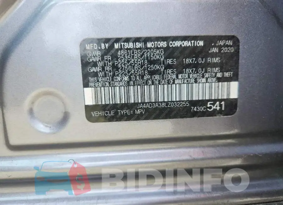 JA4AD3A38LZ032255 Photo# 13