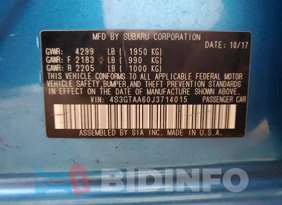 4S3GTAA60J3714015 Photo# 12