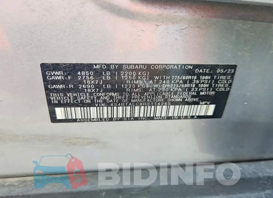 4S4BTALC8R3114265 Photo# 13