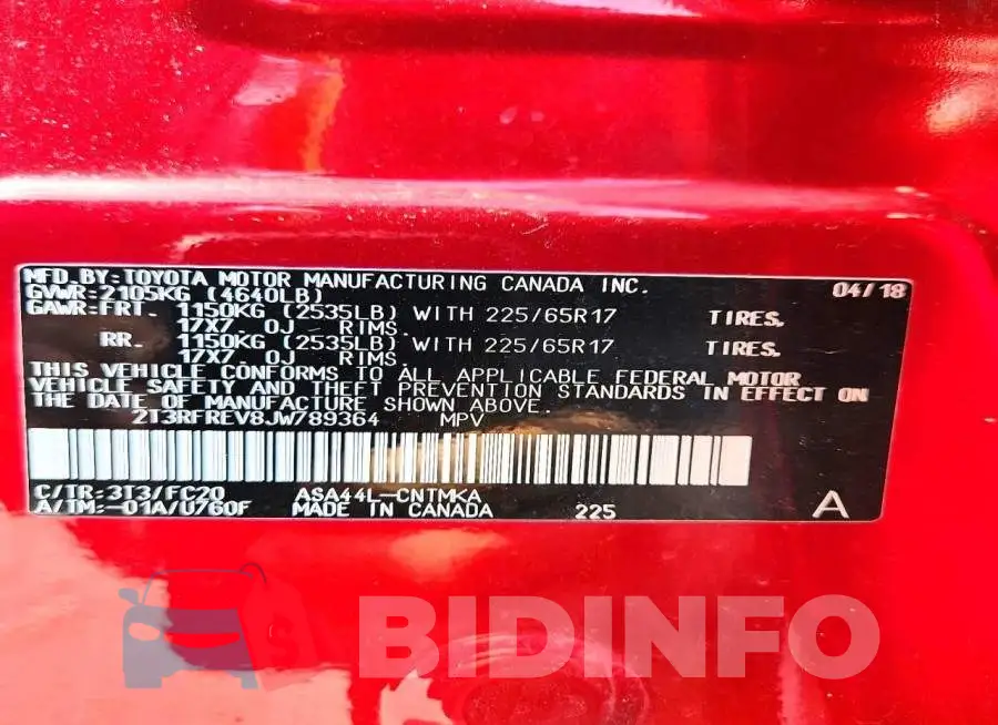 2T3RFREV8JW789364 Photo# 13