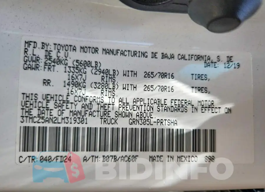 3TMCZ5AN2LM319301 Photo# 13