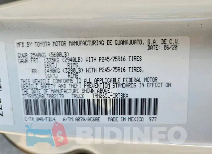 3TYRX5GN8LT002179 Photo# 13