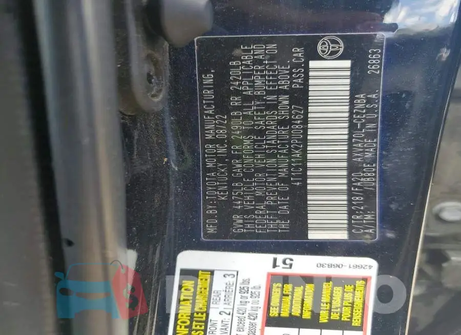 4T1C11AK2PU084627 Photo# 12
