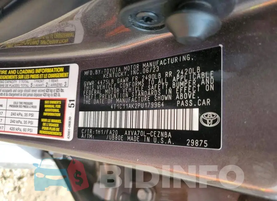 4T1C11AK2PU179964 Photo# 12